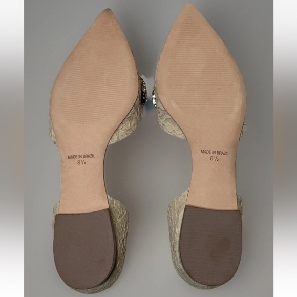 New Cecilia New York Rhinestone Lace Flats Shoes Wedding Sz 8.5 Ivory Cream $245 - Picture 10 of 12